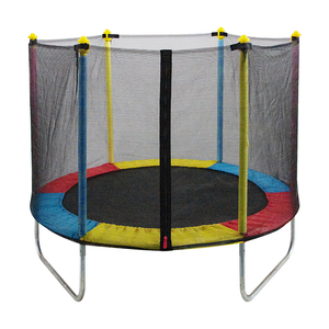 Fabricante profesional de trampolín para interiores, trampolín redondo colorido barato para niños, cama elástica para niños con red de seguridad - Product Image 1