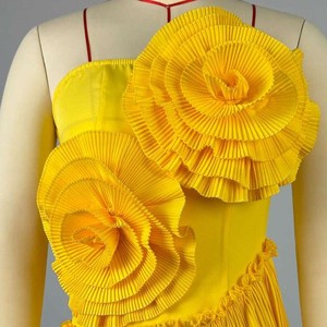 New <b>Sweet</b> and Fresh 3D Large Corsage <b>Flower</b> Decoration Chest High Waist A-line Women's Dresses Fashion - Product Image 5