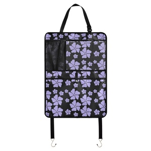 Hawaii Flower Custom Print Car Backseat Organizer Durable Car Seat Organizer Kick Mats Muti-Pocket Back Seat Storage Bag - Product Image 1