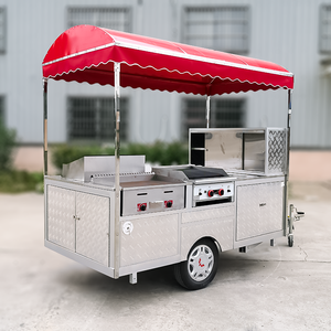 Carrito de Comida Móvil para Tacos con Parrilla, Carrito de Tacos para Catering, Puesto de Hot Dogs - Product Image 1