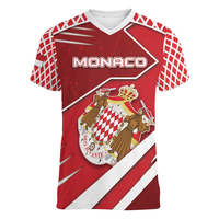 T-shirt personnalisé Monaco pour homme, col en V, avec drapeau de Monaco, célébration du jour de l'indépendance, chemise décontractée pour homme