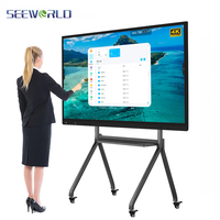 Tableau blanc interactif intelligent 4K de 86 pouces, écran tactile tout-en-un 20 points, Android 14 OS 120Hz pour les conférences