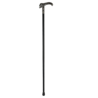 Canne de marche élégante pour gentleman, en métal décoratif, avec tête de crâne noire en forme de T