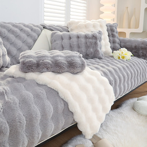 Design personalizzabile decorazione <span class=keywords><strong>per</strong></span> la casa morbida e confortevole fodera <span class=keywords><strong>per</strong></span> divano in poliestere con pelliccia di coniglio sintetica - Product Image 1
