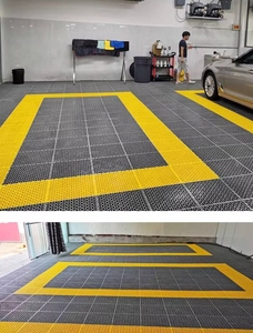 Industrial Design Style Removable Interlocking PP Garage Floor Tiles Anti-Slip Custom Graphic Design Workshop Warehouse <strong>Showroom</strong> - Product Image 5