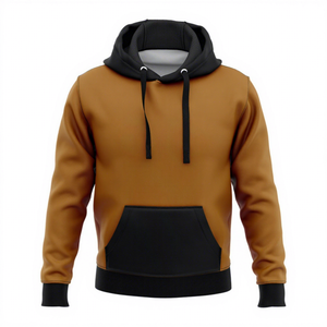 Sudadera con Capucha para Hombre, Diseño de Bloques de Color Sólido, Corte Regular, Informal, de Algodón Tejido, Manga Larga, para Otoño, con Bolsillo Delantero - Product Image 5