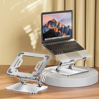 Support pour ordinateur portable ergonomique, portable, réglable en hauteur, pliable verticalement, en aluminium, pour bureau