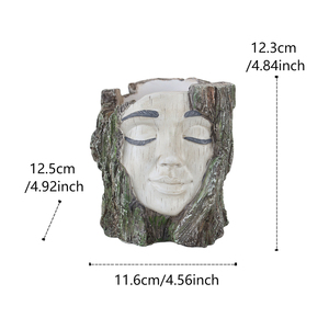 <span class=keywords><strong>Pot</strong></span> de fleurs rustique <span class=keywords><strong>en</strong></span> résine <span class=keywords><strong>en</strong></span> forme de tête d'arbre, inspiré de la nature, pour plantes succulentes - Product Image 3