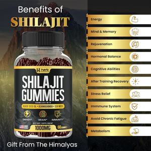ODM/OEM Private Label <b>Shilajit</b> Extract Gummies Himalayan <b>Shilajit</b> <b>Resin</b> <b>Shilajit</b> Gummies for Energy Support and Brain Memory - Product Image 6