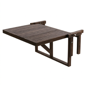 Table de bar pliante Vista – Comptoir suspendu compact en bois massif pour balcon avec supports réglables - Product Image 1