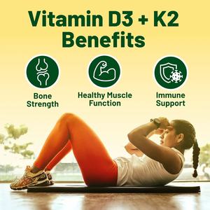 Vitamina D3 K2 3000 IU con vitamina <span class=keywords><strong>K</strong></span> come MK-7-l'integratore di vitamina D ad alta potenza supporta ossa, denti e cuore sani - Product Image 3