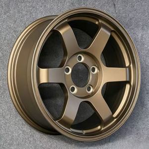 Jantes en alliage Racing JDM Bronze Te37sl à 5 branches, design 5x100 5x112 5x114.3 5x120, pour BMW, Toyota 86, Supra, Honda - Product Image 4