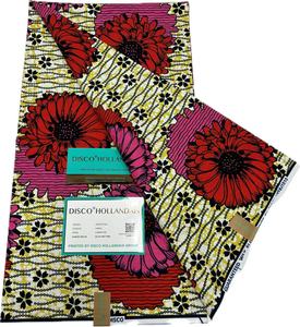 Pagne Africain con Diseño Floral Abstracto, Marca DISCO, Tela de Algodón 100% con <span class=keywords><strong>Cera</strong></span> Auténtica para Prendas, Venta al por Mayor, Tissu Wax Hollan - Product Image 6