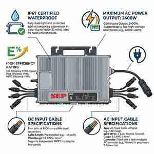 Microinversor BDM2000 para Balcón y Azotea, 2000W NEP, Conexión a Red Solar, MPPT 22-60V CA 220V 230V, IP67, Monofásico, Alta Eficiencia, BDM200 - Product Image 1
