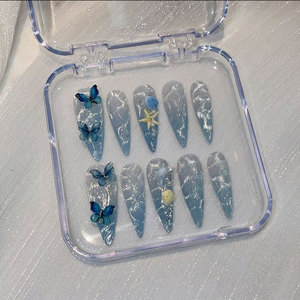 เล็บปลอมแบบสวมใส่ได้10ชิ้นเล็บกดมือ10ชิ้นดูหรูหรา - Product Image 1