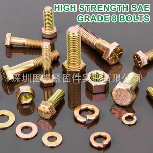 Grade 8 Galvanized Alloy Steel Hex Bolt Nut Set Coarse Thread DIN933 High Strength Fasteners - Product Image 2