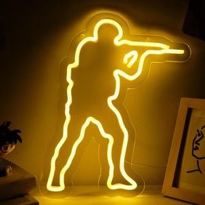 Counter Strike CS Letreros Neon LED indoor hanging ambient light shop <b>sign</b> wall decoration light entrance indicator light 5V 12V - Product Image 1