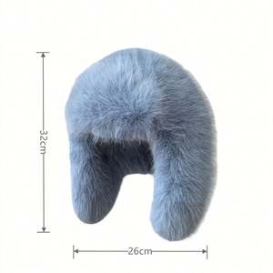 Chapeau d'hiver en fourrure de lapin avec cache-oreilles en peluche, chaud et résistant au froid, pour le ski - Product Image 4