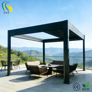 เพอร์โกลาระดับพาณิชย์สำหรับคาเฟ่ที่มีที่นั่งกลางแจ้ง ศาลา<span class=keywords><strong>หลังคา</strong></span>พับเก็บได้สำหรับพื้นที่พักผ่อนของสนามกอล์ฟ - Product Image 2