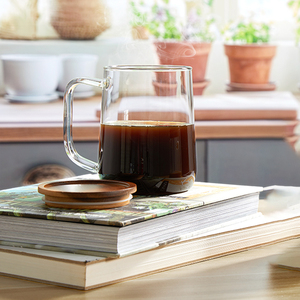 Tasse en <span class=keywords><strong>verre</strong></span> borosilicate <span class=keywords><strong>de</strong></span> 16 oz, isolée, compatible micro-ondes, forme minimaliste, écologique, avec sous-<span class=keywords><strong>verre</strong></span> assorti pour la vaisselle <span class=keywords><strong>de</strong></span> bureau - Product Image 3