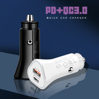 Chargeur de voiture rapide USB-C PD12W Type C 18W 2.4A, 2 ports QC3.0, adaptateur d'alimentation rapide, chargeur de voiture PD 20W pour écouteurs