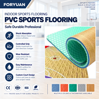 Revêtement de sol sportif en PVC aspect bois, surface de terrain stable, conception d'absorption des chocs pour les projets de centres d'entraînement de basketball