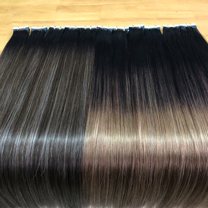<span class=keywords><strong>Extensiones</strong></span> de Pelo Natural Virgen Doble Estirado con Cinta Adhesiva, Cabello Humano con Cutícula Alineada Remy - Product Image 2