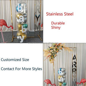 SMOOTH Geometric <b>Rectangular</b> Hot Selling Shiny Stainless Steel Gold Metal Backdrop Frame with <b>Mirror</b> Design for Wedding Supplies - Product Image 3