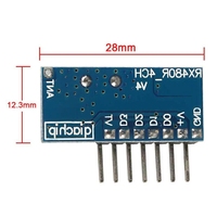 RF 433 mhz émetteur télécommande et récepteur circuit module kit fixe ev1527 décodage code d'apprentissage 4CH avec antenne