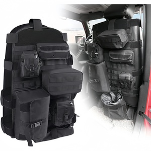 MMC AKM-082 Organisateur de dossier de siège auto en polyester, 7 poches, porte-plaques, sac à dos tactique, système Molle, sangle de poitrine, pour le tir en extérieur - Product Image 1
