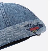 Chapeau Docker sans bord en denim avec logo brodé confortable