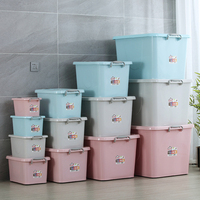 6,5 litres - 156 litres, couleurs unies et transparentes, bacs de rangement en plastique, organisation de la maison, boîtes de rangement, 13 tailles