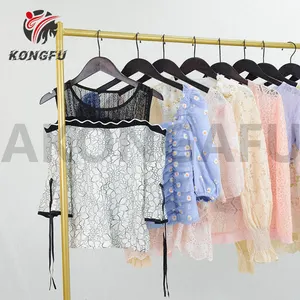 AKONGFU discount special price mesh long sleeve crop top used clothes bales bale 2nd second hand clothes ropa usada