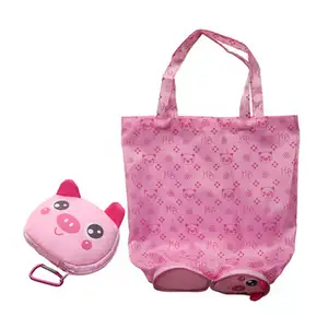 Hot Sale Cute Animal Custom Multi-design Usable Shopping Easy Clean Folding Luggage Bag