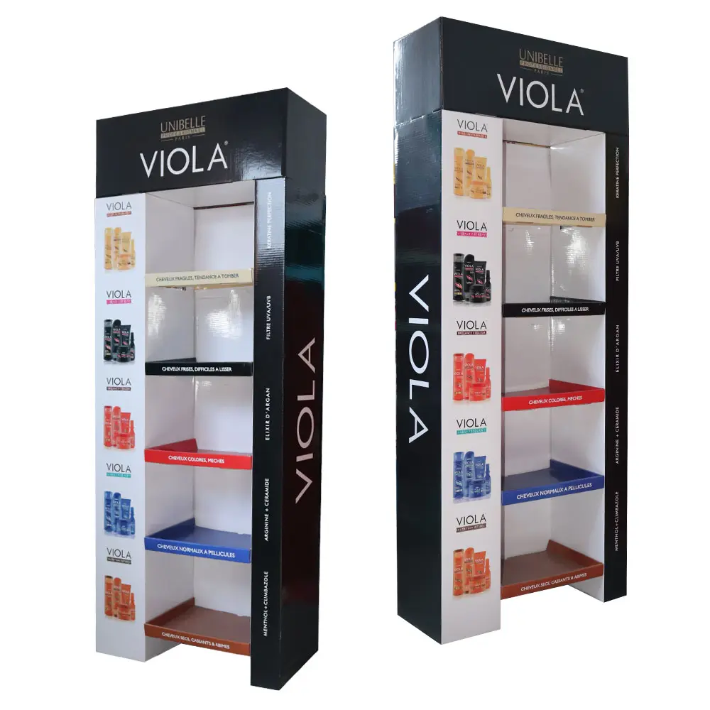 Benutzer definierte Papier Pop POS Einzelhandel regal Supermärkte Rack Kosmetik karton Display Stand