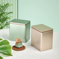 Boîtes rectangulaires carrées en métal pour café, biscuits, thé, boîtes d'emballage, boîte de rangement en fer blanc, vente en gros