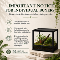 Terrarium pliable de luxe moderne en verre pour reptiles avec design respirant, construction durable, plateau et boîte en plastique