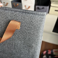 Boîte de rangement en tissu coton et lin, pliable, rectangulaire, bac de rangement portable, organiseur de vêtements pour chambre à coucher, armoire
