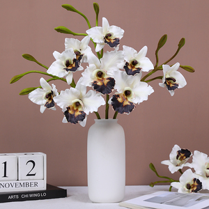 <span class=keywords><strong>Orchidée</strong></span> <span class=keywords><strong>Cattleya</strong></span> à tige unique à 3 têtes-Fleur artificielle pour la maison, le mariage et la décoration - Product Image 2