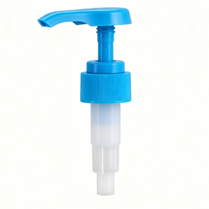 Pompe à lotion en plastique bleu 28/410 avec clip de verrouillage et vis, pour savon liquide, shampoing, cosmétiques, flacon vide - Product Image 1