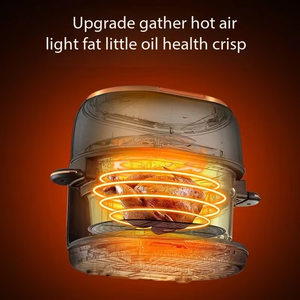 Công suất cao nhà thông minh đa chức năng trực quan Nồi chiên không khí lò chức năng cảm ứng thép không gỉ Kính Silicone hình vuông - Product Image 5