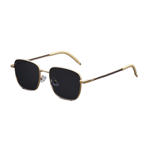Simple Square Full Rim Metal Frame Comfortable <b>Lightweight</b> UV400 Polarized Sunglasses for Unisex Anti-Slip Temples High Quality - Product Image 1