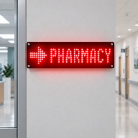 Panneau d'affichage LED en acrylique rouge personnalisé pour intérieur, enseigne lumineuse pour pharmacie, chiffres clignotants, logo LED, enseigne lumineuse