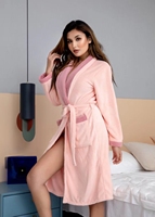 Peignoir en velours corail en gros, robe longue, chemise de nuit thermique, absorbante, douce, peignoir de salon de beauté