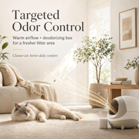 Bac à litière intelligent pour chat en ABS écologique personnalisable, contrôle par application, nettoyage automatique, facile à nettoyer, grande capacité, anti-odeurs