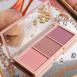 Prodotti per il trucco all'ingrosso Blush PIPL multiuso 3-Tone nudo opaco a doppia Texture Rouge premere guancia fard polvere Palette - Product Image 3