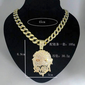 Set di Orologi da Uomo 3 Pezzi con Cassa in Vetro con Strass, Ciondolo a Forma di Teschio e Set di Collana e Bracciale Cubano - Product Image 4