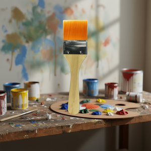 Pinceau plat 146x31mm, manche en bois, poils orange - Product Image 3