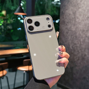 ใหม่ล่าสุดดีไซน์หรูหราเรียบง่ายสำหรับ IPhone17สำหรับ Apple 16Promax/15/14ที่จับโทรศัพท์พร้อมกระจกผลึกน้ำแข็งชุบแก้วสำหรับโทรศัพท์มือถือ - Product Image 5