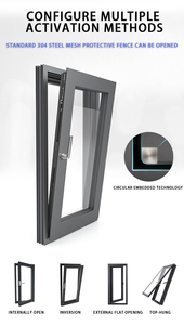 Fenêtre à battant en aluminium moderne Verre isolant à bas prix Pliant coupe-vent Suspendu horizontalement Energy Star Qualifié pour - Product Image 5